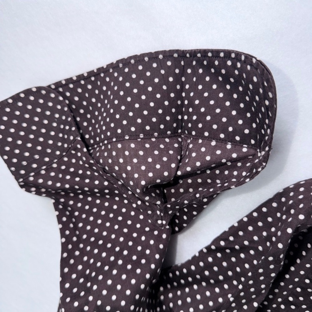 Lauren Ralph Lauren Polka Dot Cotton Button Down Shirt Brown White 1X Plus Size - Picture 5 of 5